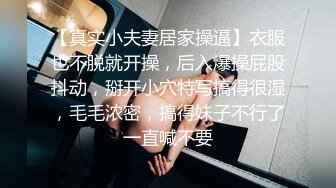 【真实小夫妻居家操逼】衣服也不脱就开操，后入爆操屁股抖动，掰开小穴特写搞得很湿，毛毛浓密，搞得妹子不行了一直喊不要